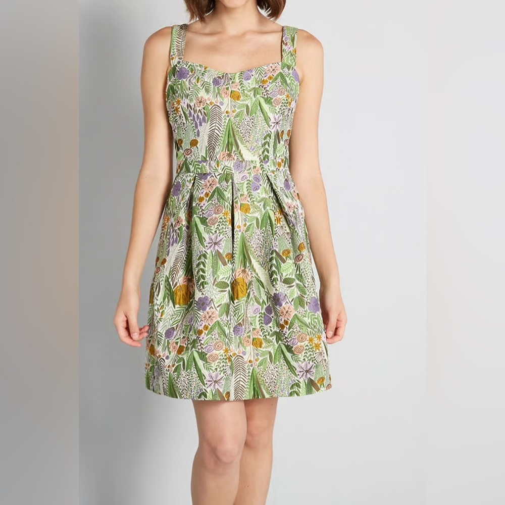 Modcloth A Spring Garden Fling Fit and Flare Dress